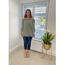 Billie Bardot Top - Khaki