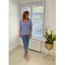 Sara Striped T-shirt  - Royal Mix