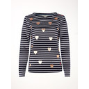 Heart Stripe Jersey Tee - Navy