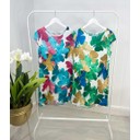 Becca Butterfly Linen Dress - Turquoise Mix