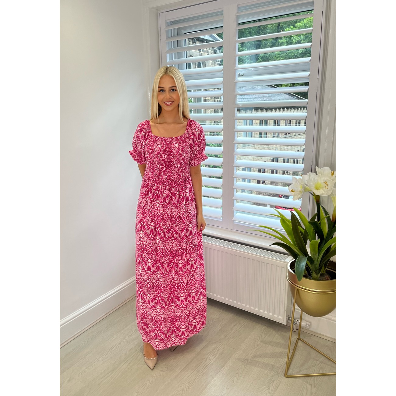 Naxos Maxi Dress | Pink