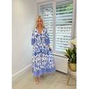 Nicosia Printed Maxi Dress - Royal