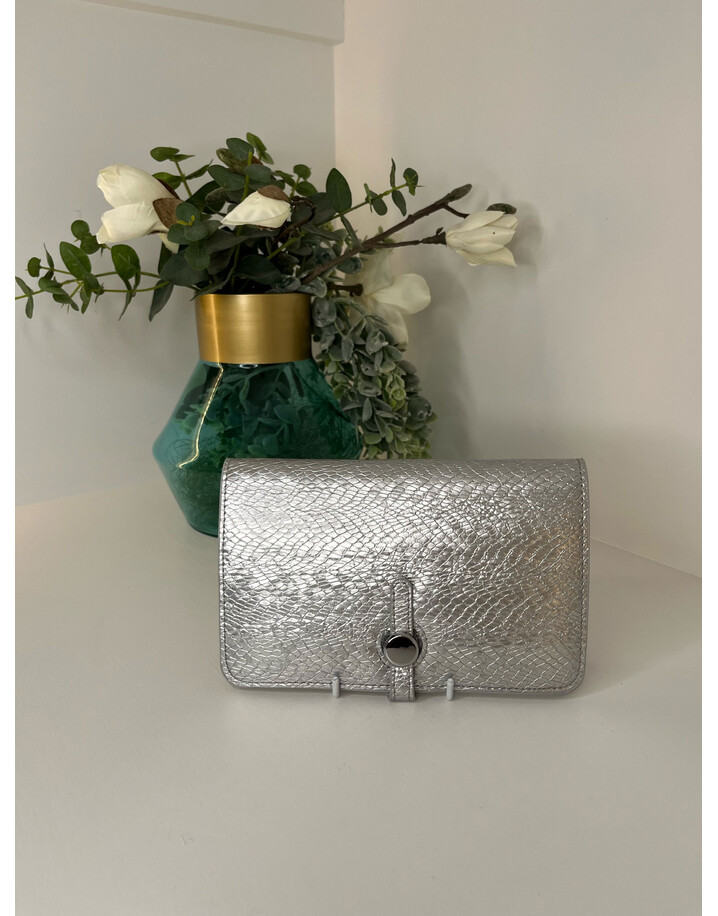 Lucy Cobb Bags Hope Travel Wallet in Silver Croc