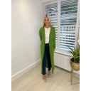 Lynda Longline Cardigan - Moss Green