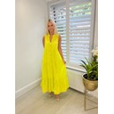 Sardinia Broderie Sleeveless Midaxi Dress - Neon Yellow