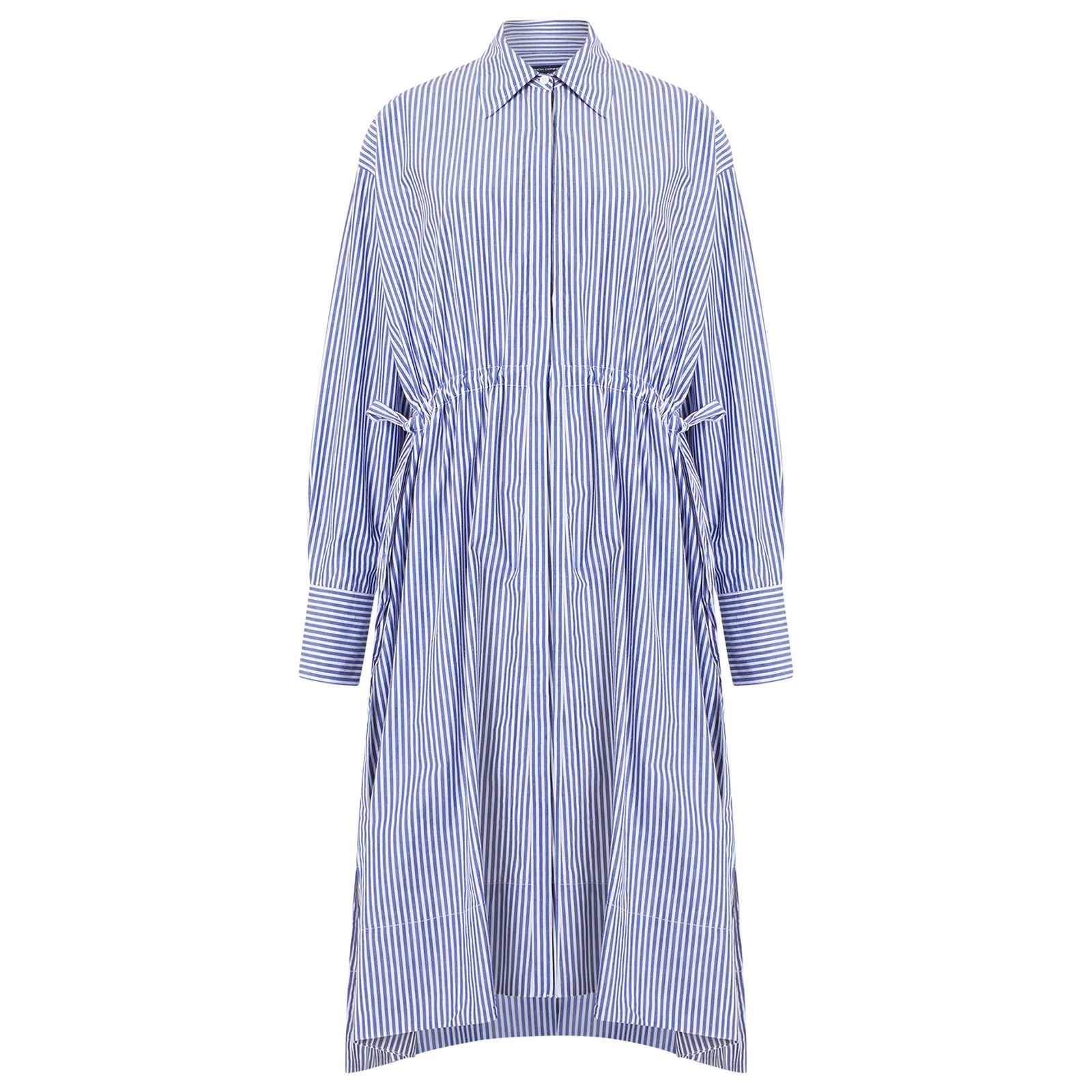 Rhodes Poplin Tier Dress in Blue Stripe