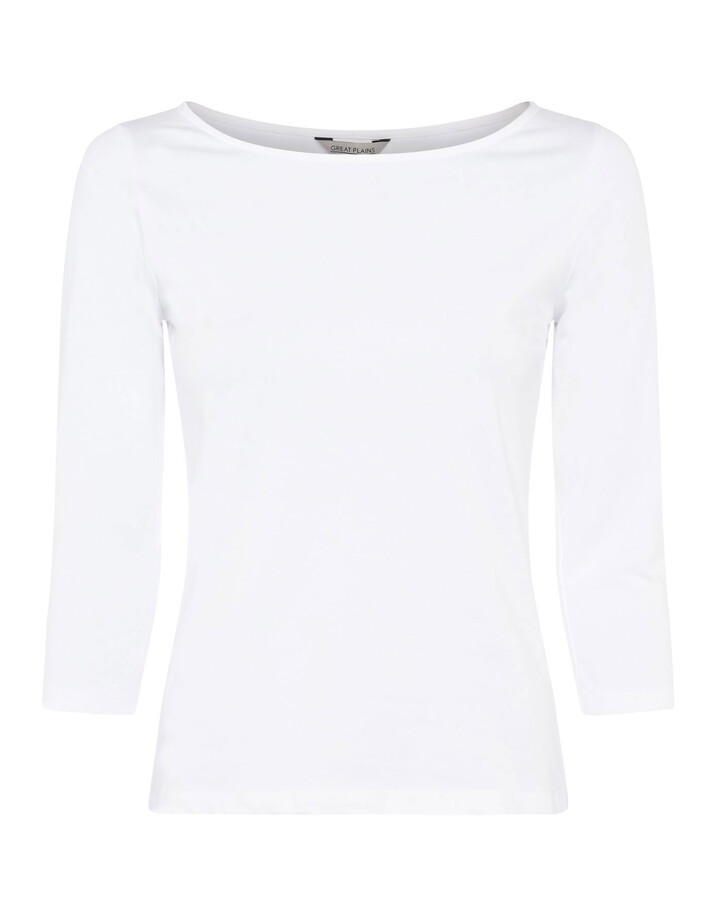 Great Plains Core Organic 3/4 Sleeve Top - White