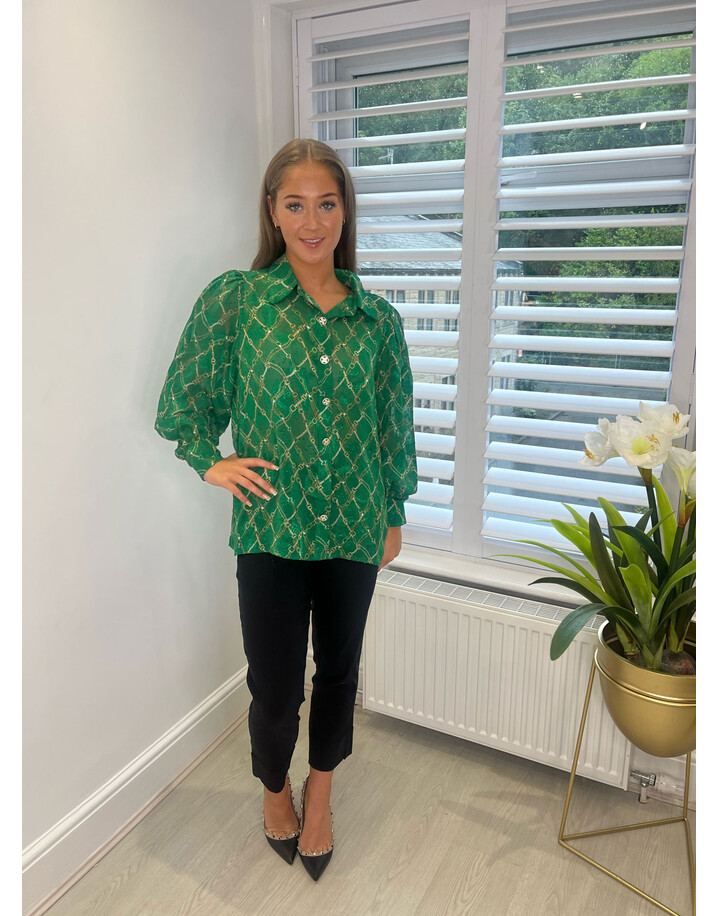 Malissa J Charlie Chain Blouse - Green