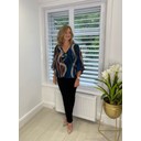Maeve Abstract Blouse - Navy Mix