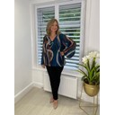 Maeve Abstract Blouse - Navy Mix - Alternative 1