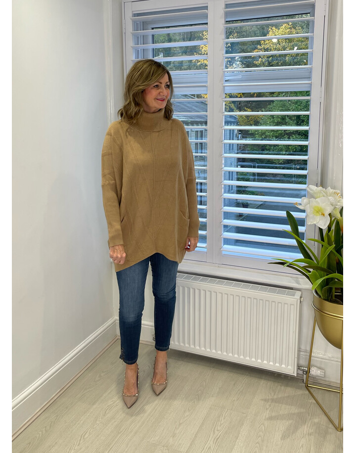 Lucy Cobb Coco Roll Neck Jumper - Camel