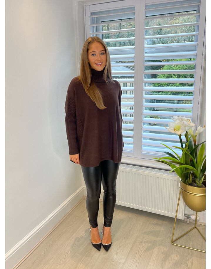 Lucy Cobb Tiffany Roll Neck Jumper - Chocolate