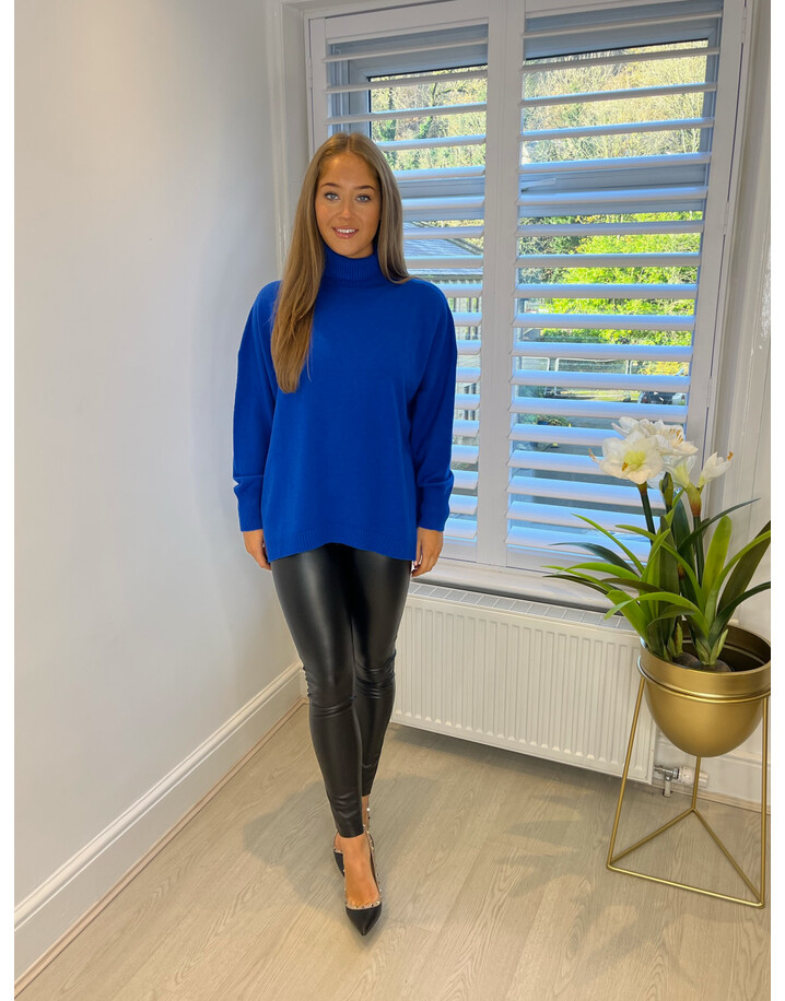 Lucy Cobb Robin Roll Neck Jumper - Royal