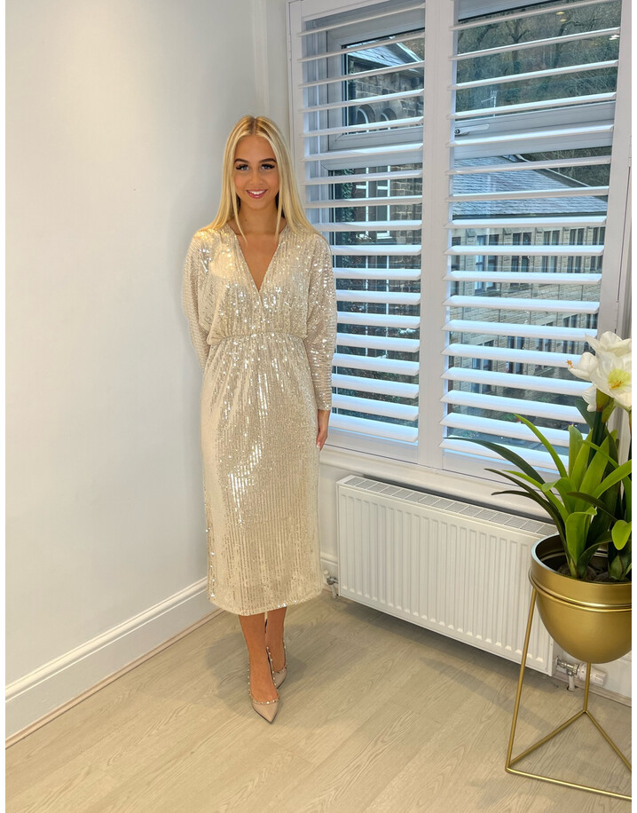 Lucy Cobb Silvia Sequin Dress  - Champagne