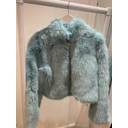 Louise Faux Fur Coat - Duck Egg Blue - Alternative 4