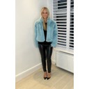 Louise Faux Fur Coat - Duck Egg Blue
