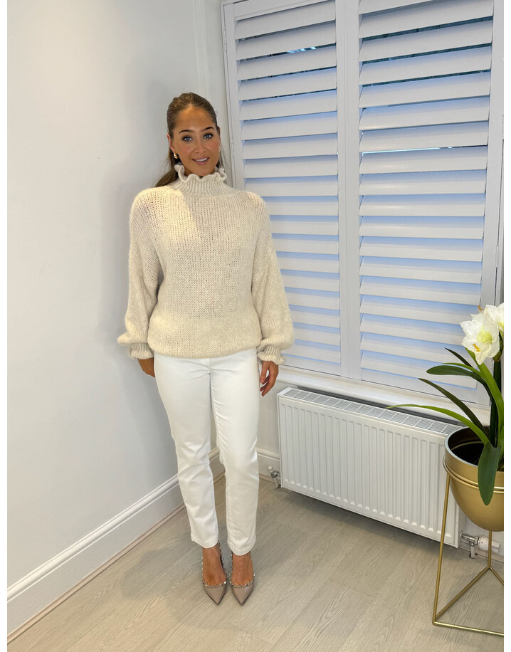 Lucy Cobb Zoe High Neck Jumper - Winter White