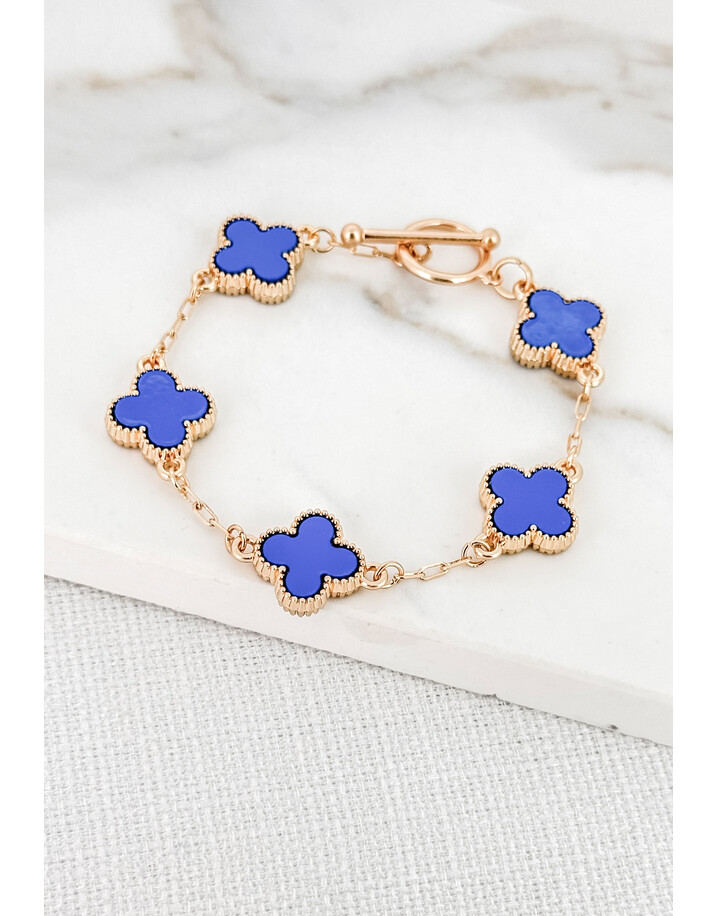 Envy Clover Bracelet - Blue & Gold
