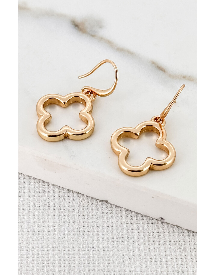 Envy Clover Cut Out Earrings - Gold