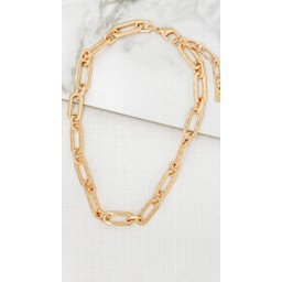 Envy Short Criss Cross Chain Necklace Gold