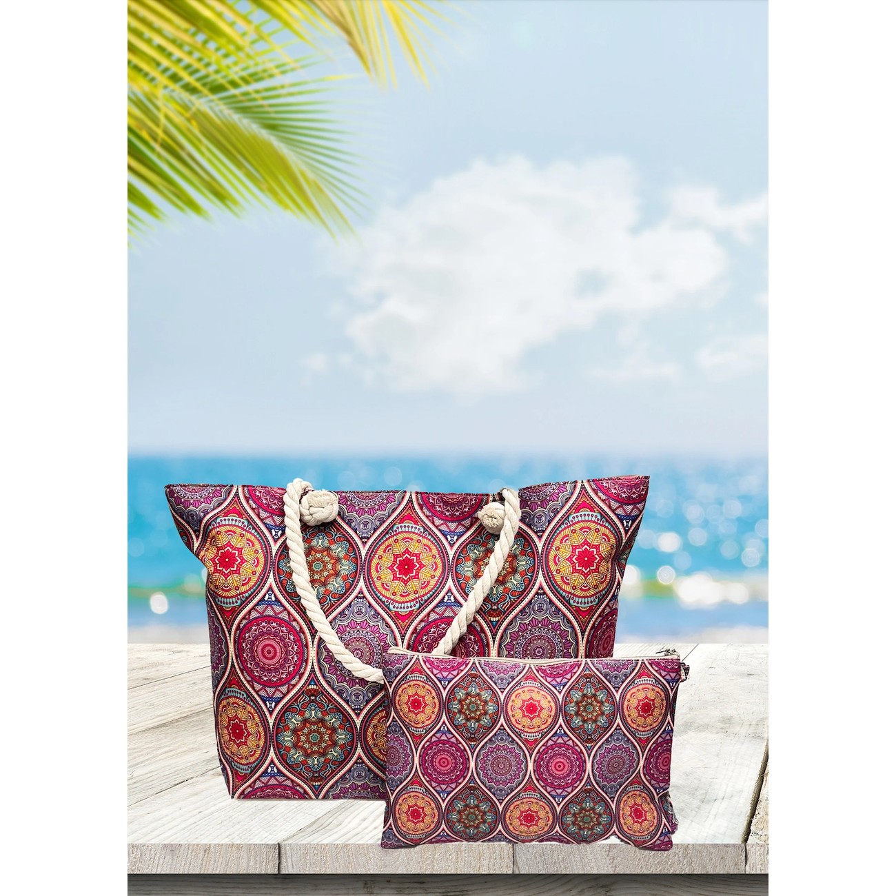 Pink Prairie Beach Bag