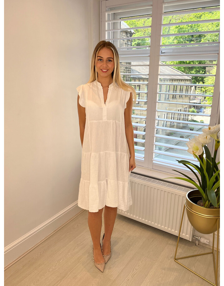 Lucy Cobb Sierra Cheesecloth Smock Dress - White