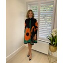 Floral Plisse Dress - Orange mix