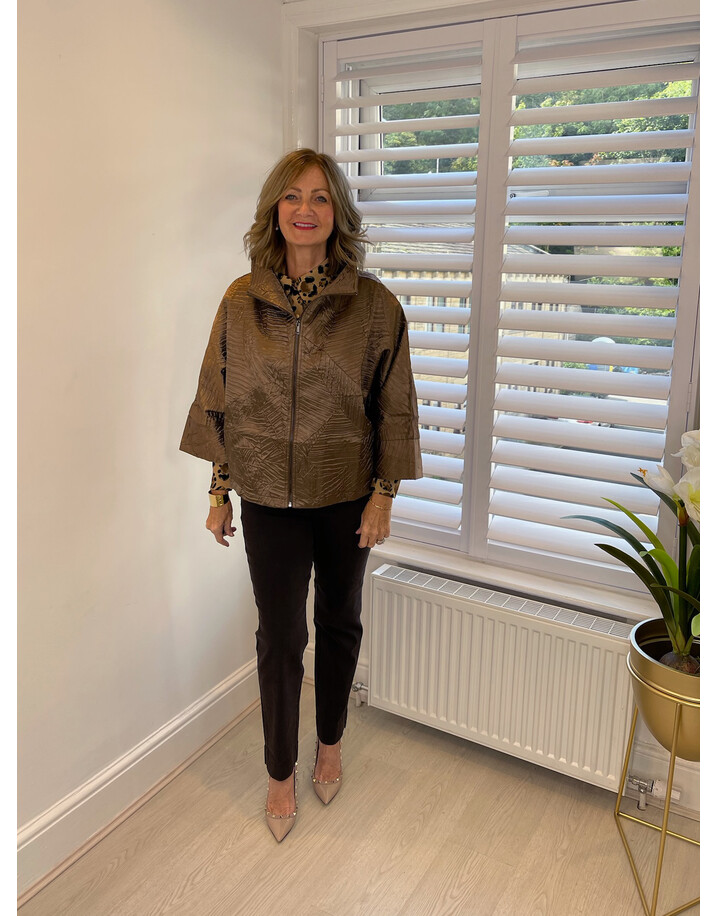 Malissa J Tess Textured Short Jacket - Bronze