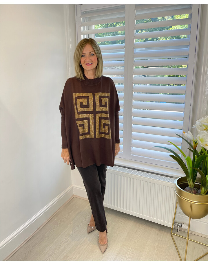 Malissa J Diane Diamante Jumper - Chocolate