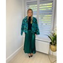 Mariah Metallic Midi Skirt - Green