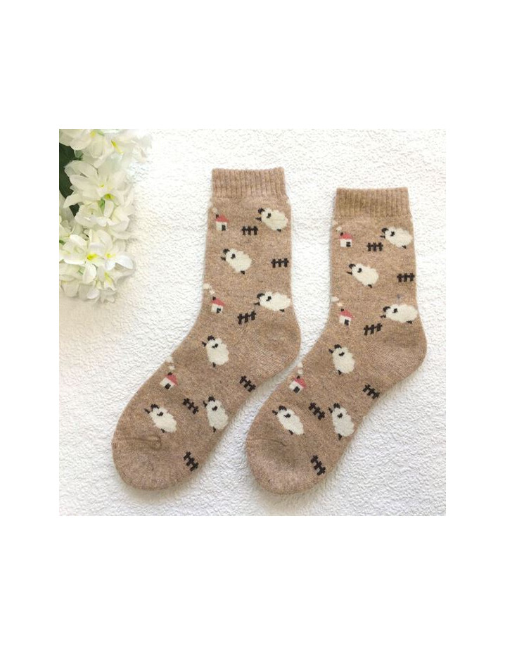 Lucy Cobb Wool Blend Socks  - Beige Sheep 