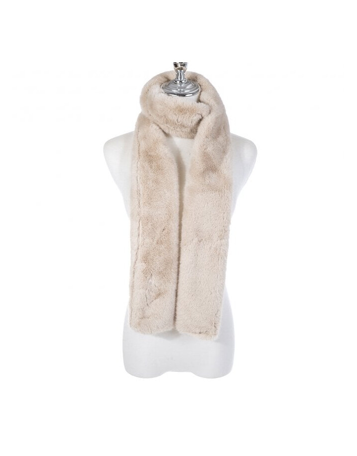 Park Lane Faux Fur Scarf - Stone