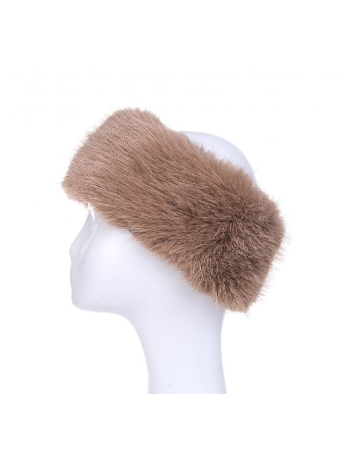 Park Lane Faux Fur Headband - Cappuccino 