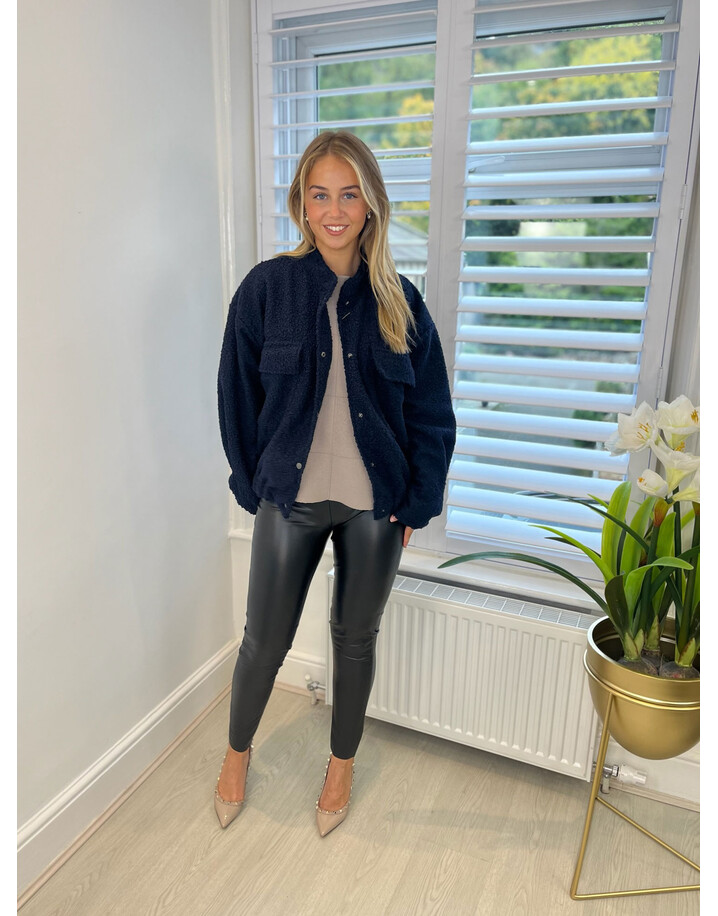 Lucy Cobb Robyn Boucle Jacket  - Navy