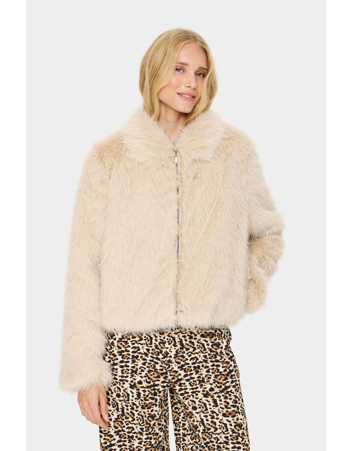 Saint Tropez ZaselineSZ Faux Fur Jacket - Cream