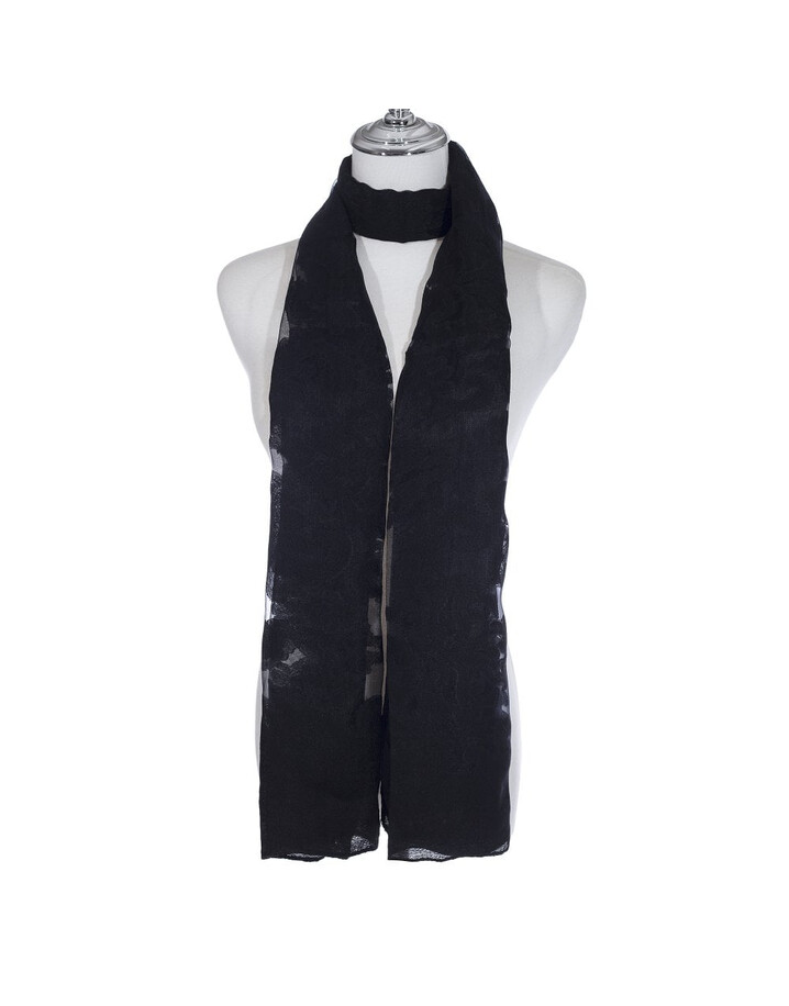 Park Lane Paisley Chiffon Scarf - Black