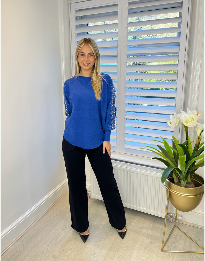 Lucy Cobb Toni Pearl Sleeve Jumper - Royal
