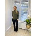 Priscilla Polo Neck Jumper - Khaki