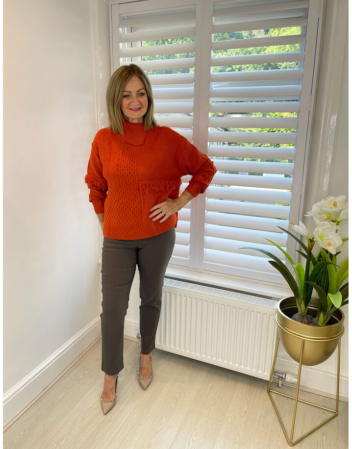 Malissa J Maple Roll Neck Jumper - Burnt Orange