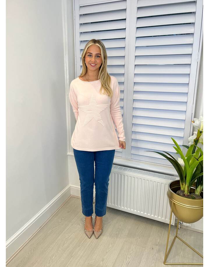 Lucy Cobb Super Soft Luxury Star Jumper - Baby Pink
