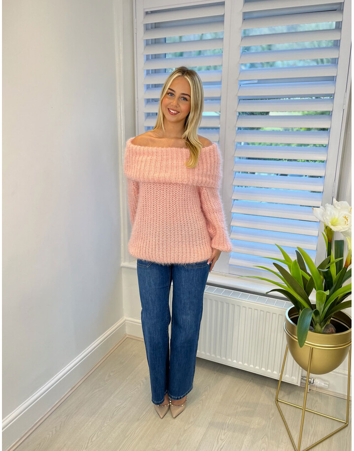 Lucy Cobb Brittany Bardot Jumper - Pale Pink 