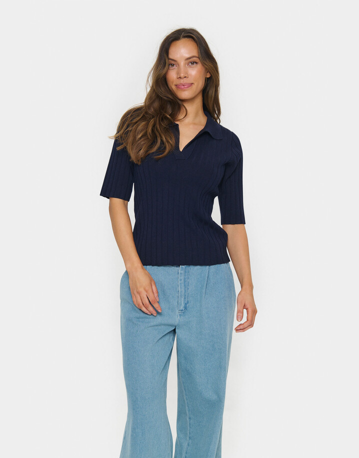 Saint Tropez Juanna Polo Pullover - Baritone Blue