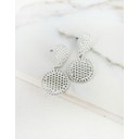 Double Circle Chain Earrings - Silver