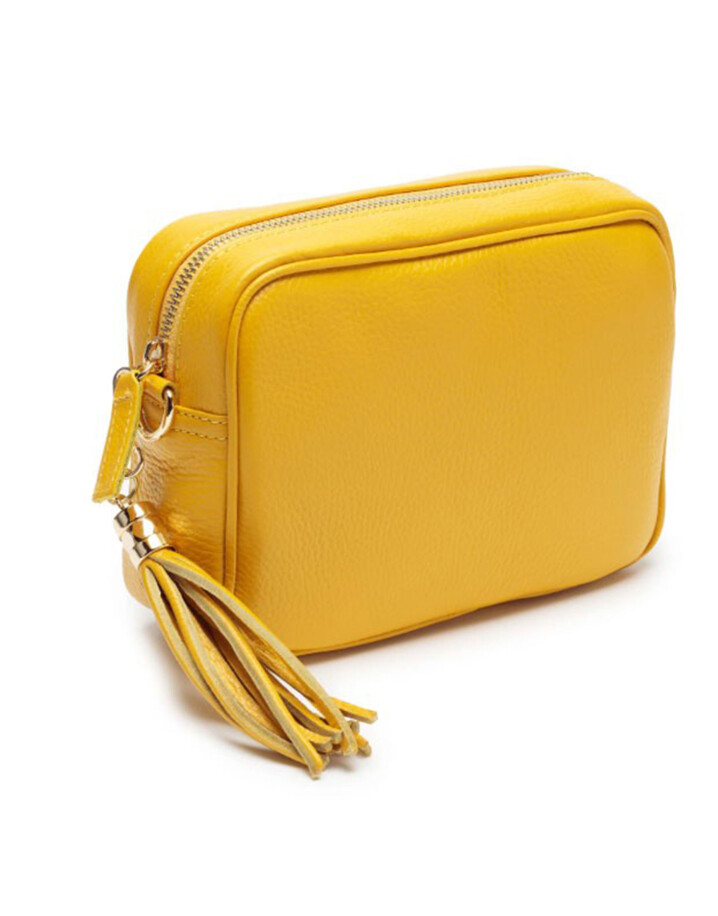 Elie Beaumont Leather Crossbody Bag - Sunflower Yellow