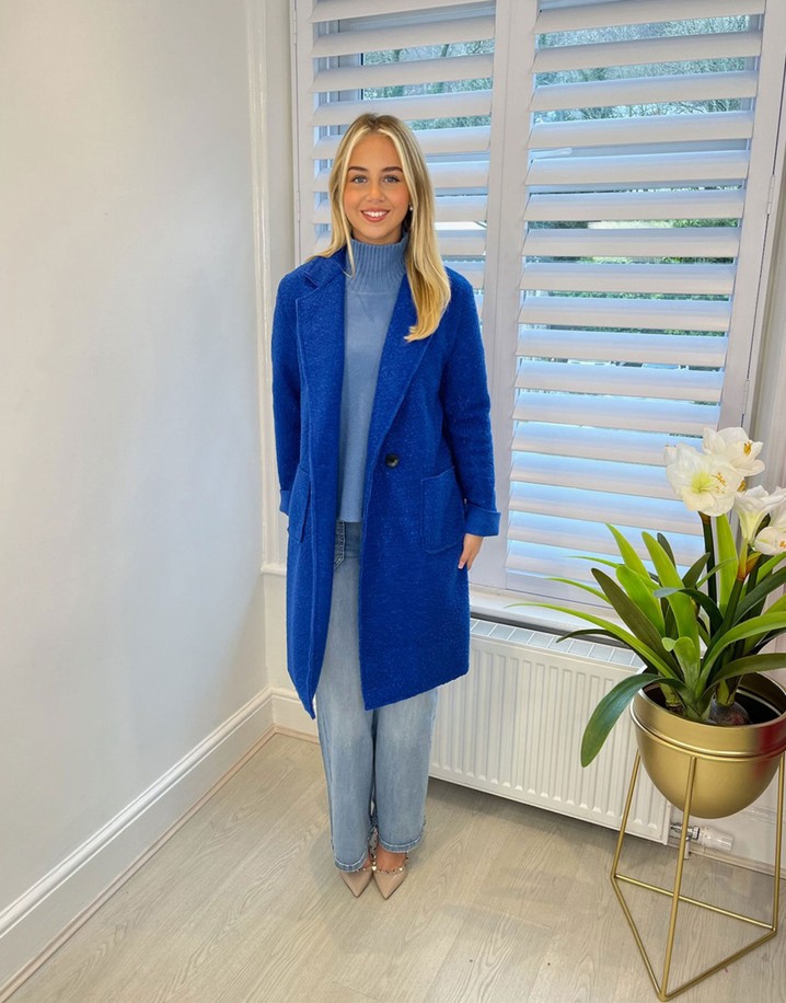 Lucy Cobb Beckie Boucle Coat - Royal