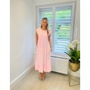 Dahlia Frill Polka Dot Midi Dress - Baby Pink - Alternative 1
