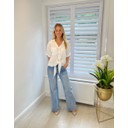 Tina Tie Front Linen Shirt - White