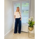 Willow Wide Leg Trousers - Navy