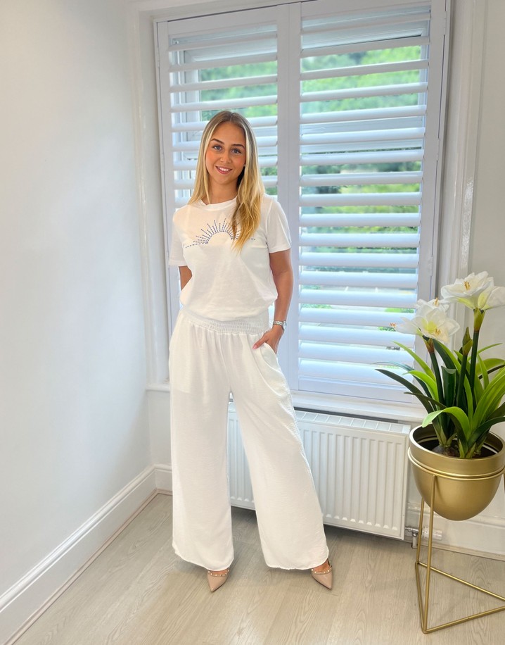 Lucy Cobb Willow Wide Leg Trousers - White