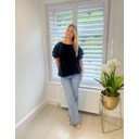 Rhian Ruffle Sleeve Blouse - Black